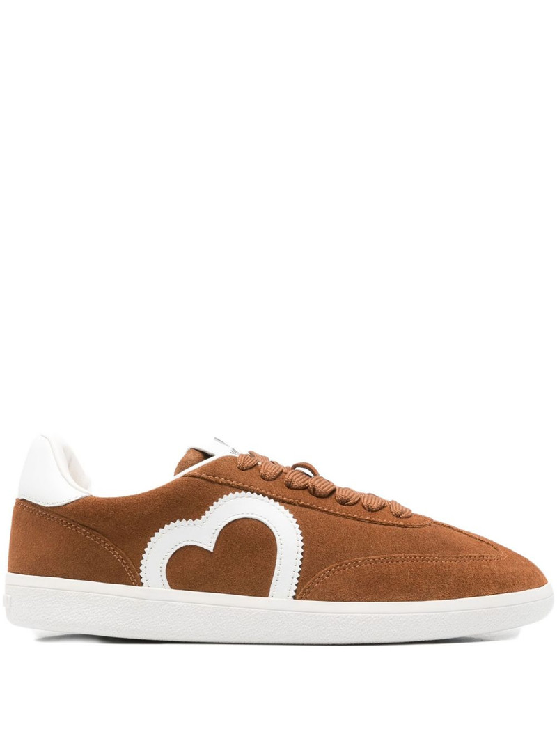heart-appliqué suede sneakers 1