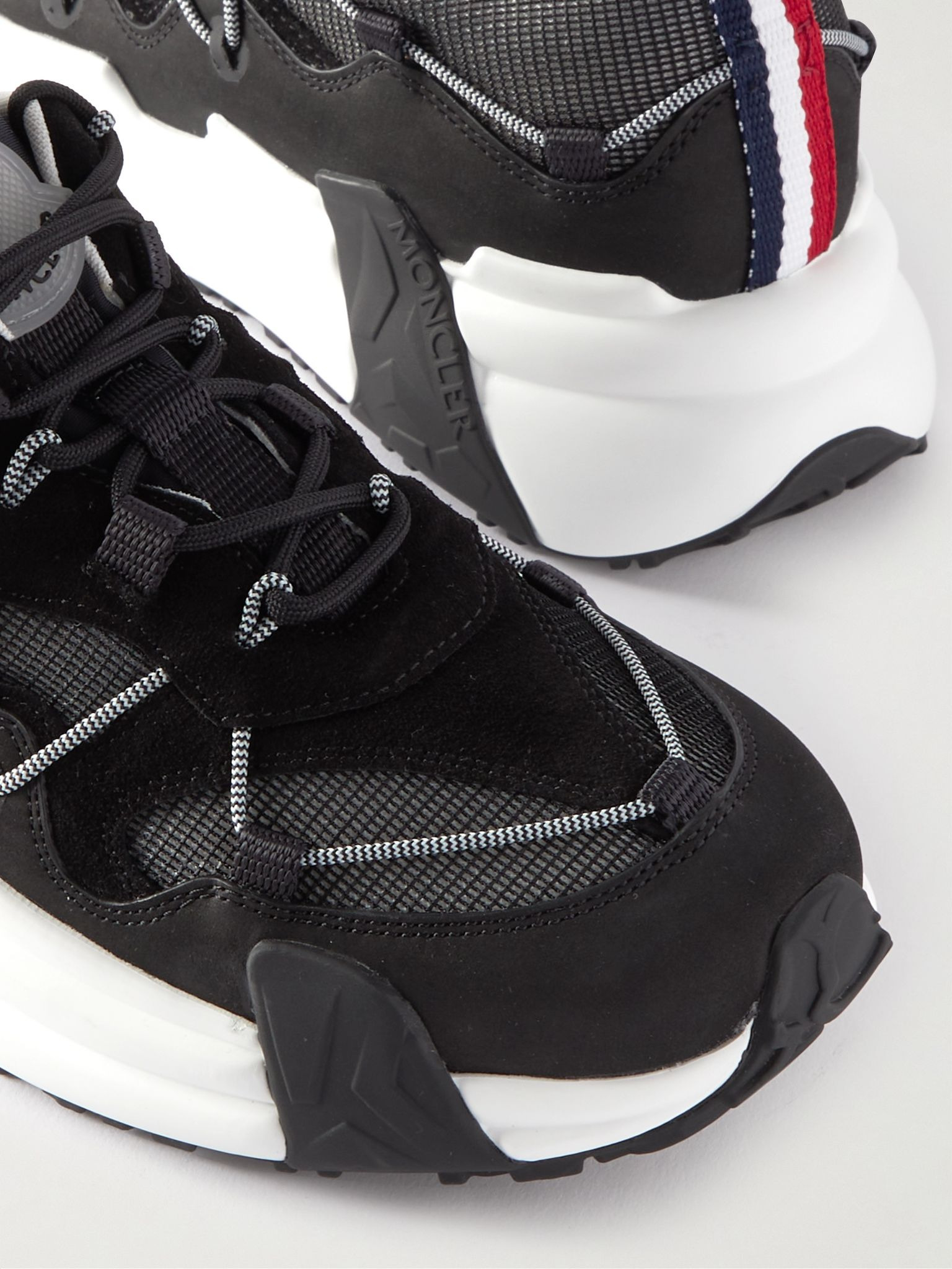 Compassor Mesh-Trimmed Nubuck and Suede Sneakers Black - 6