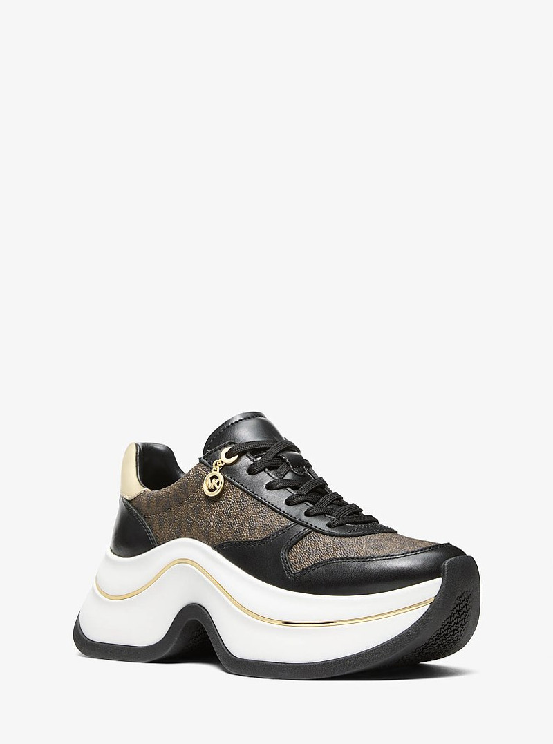 Arla Leather and Suede Trainer 1
