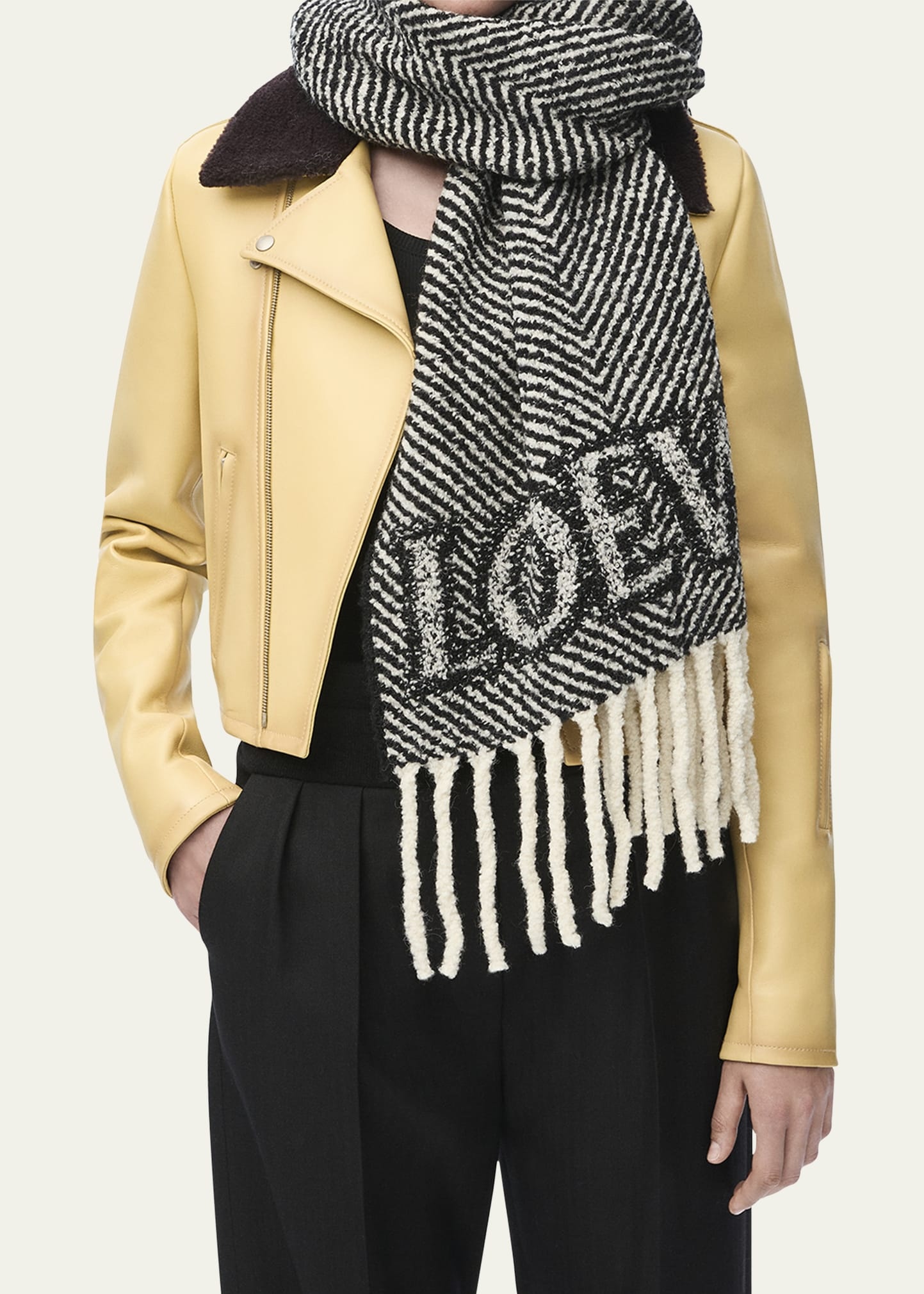 Logo Fringe Wool-Blend Scarf - 2