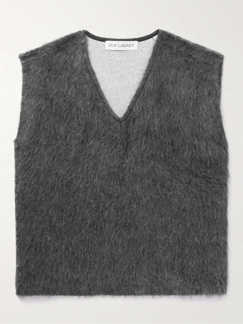 Double Lock Brushed-Knit Sweater Vest 1
