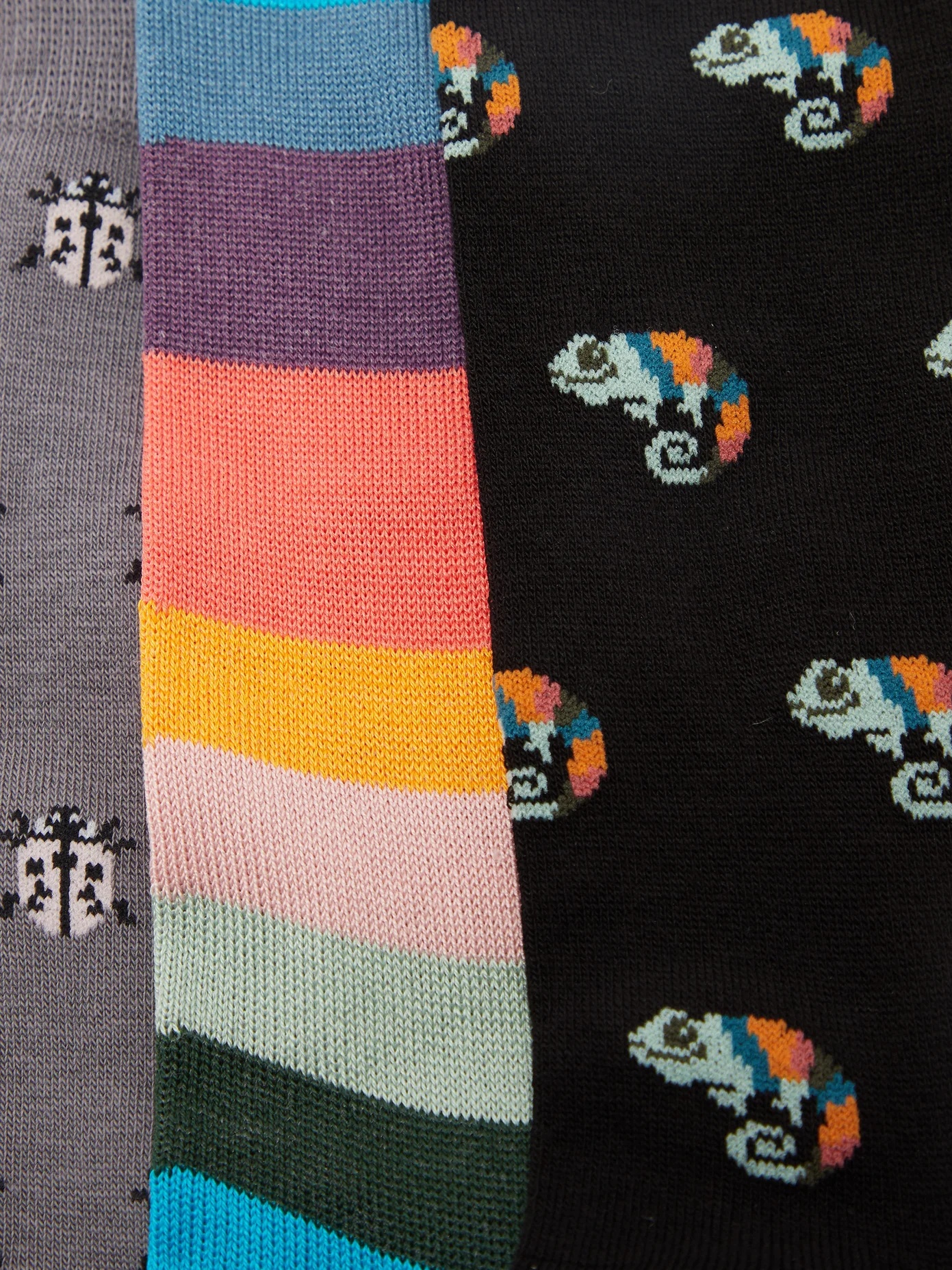 Pack of three mismatch cotton-blend socks - 2