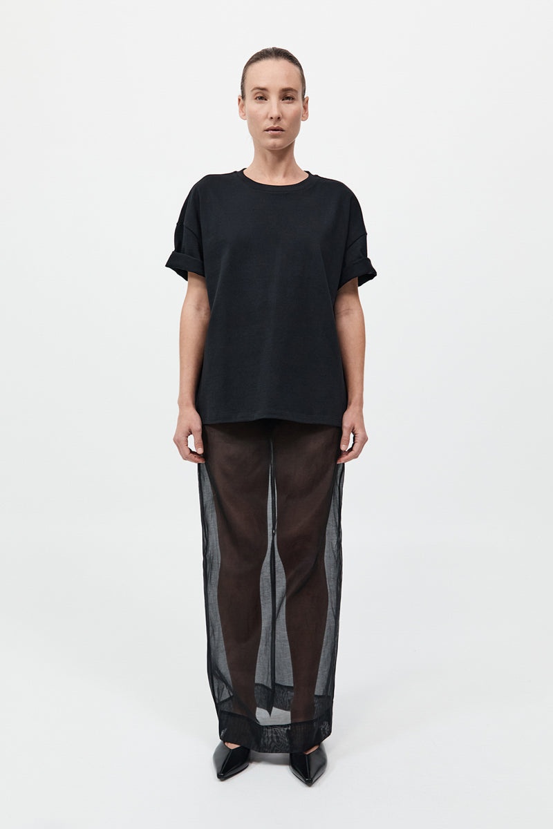 Organic Cotton Relaxed Tee - Black - 3