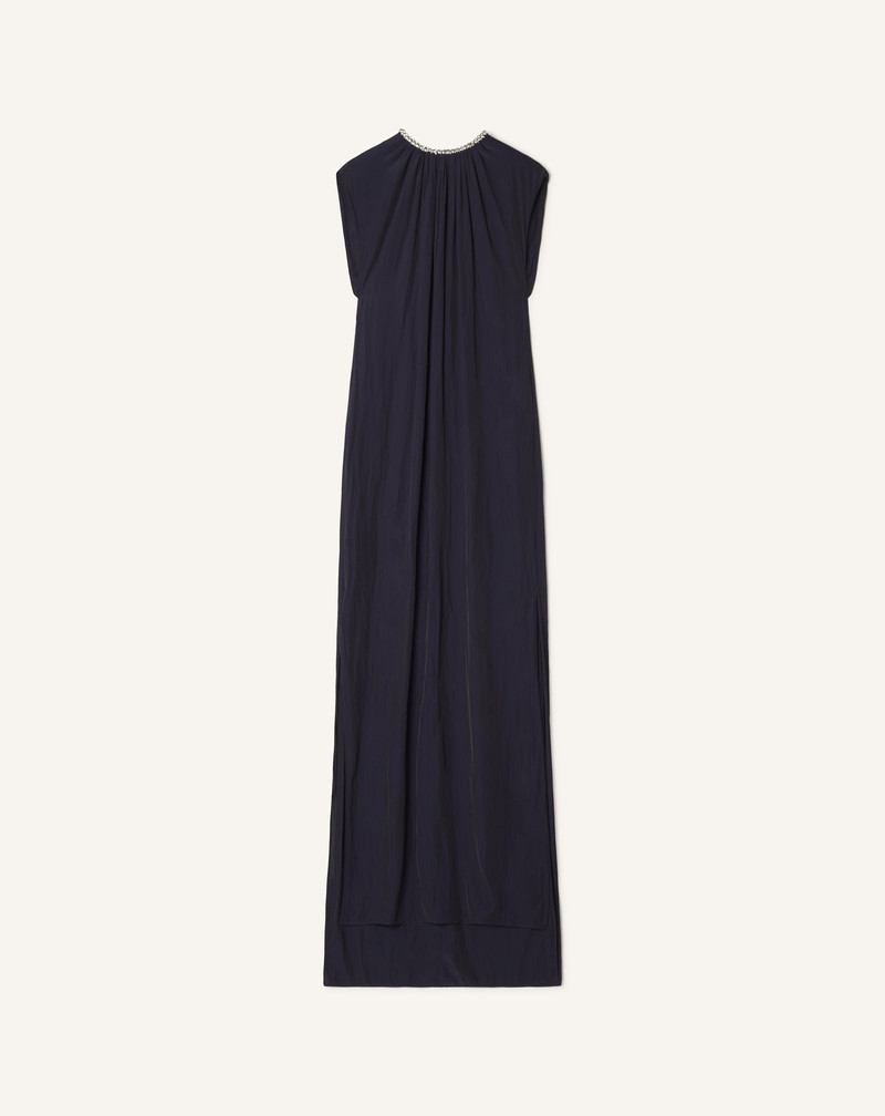 BLUE EMBROIDERED DRESS IN CHARMEUSE 1