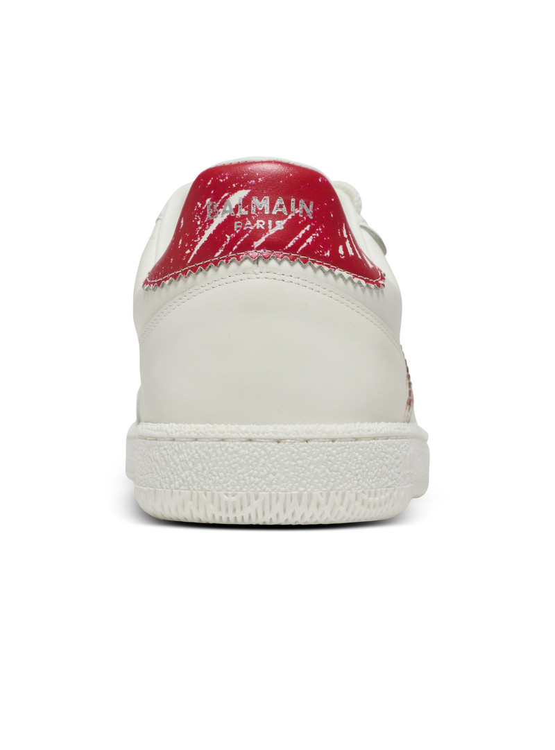 Leather Balmain Swan Lipstick trainers 9