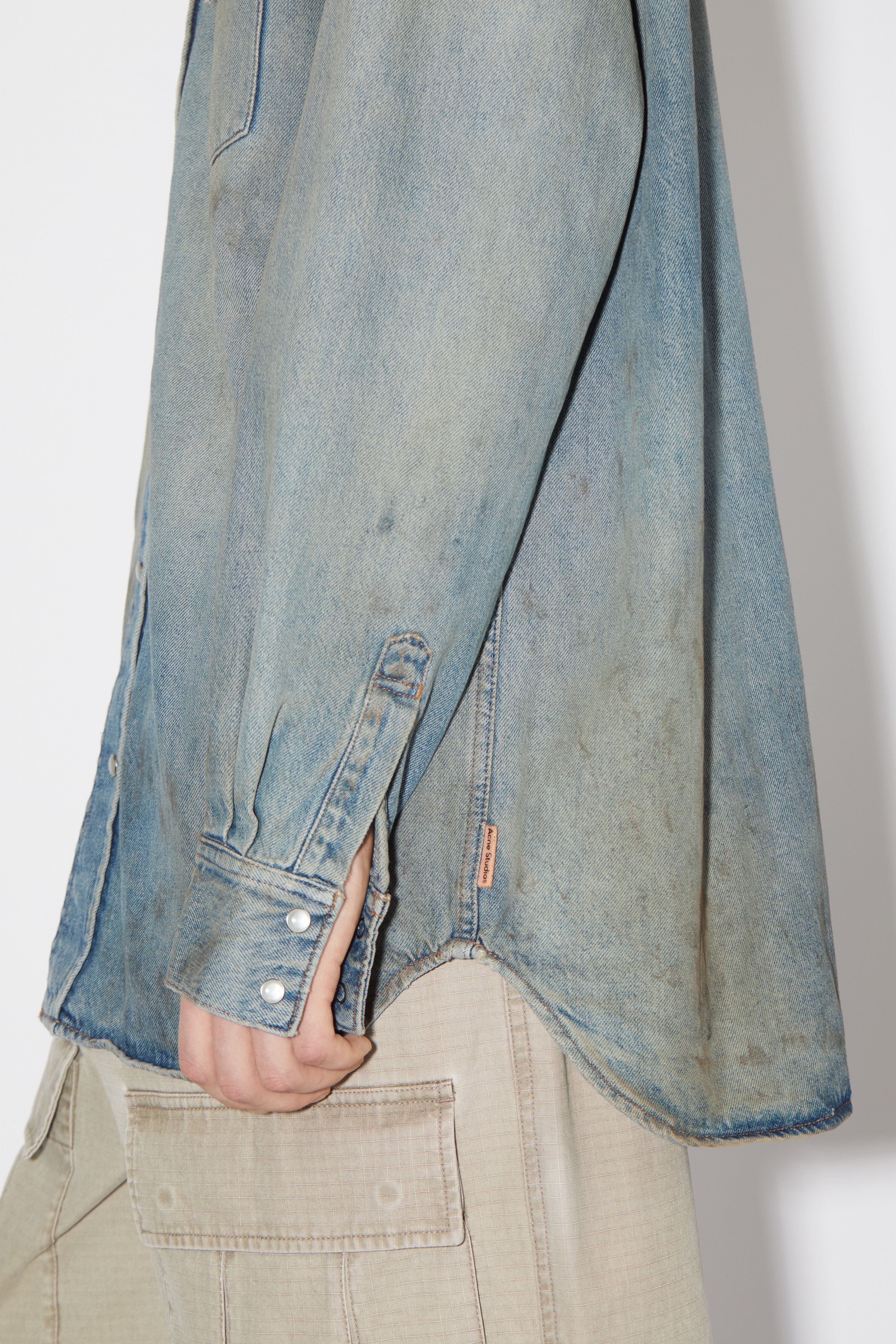 Denim button-up shirt - Mid blue - 4