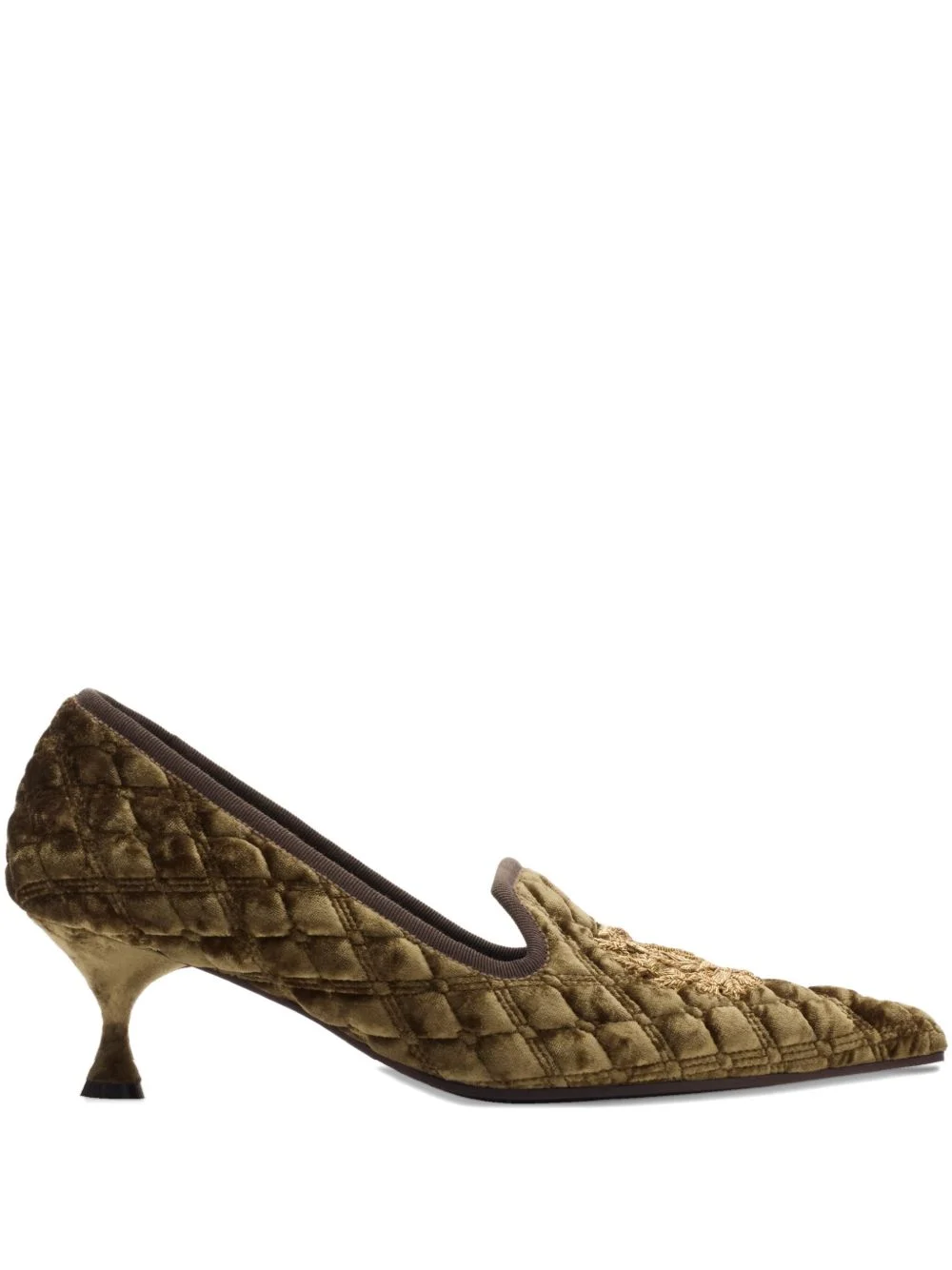 55mm quilted-velvet crest pumps - 1