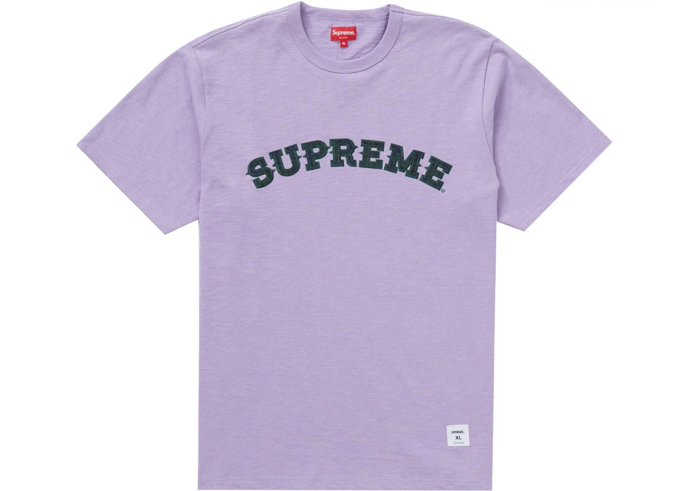 Supreme Plaid Applique S/S Top Violet - 1
