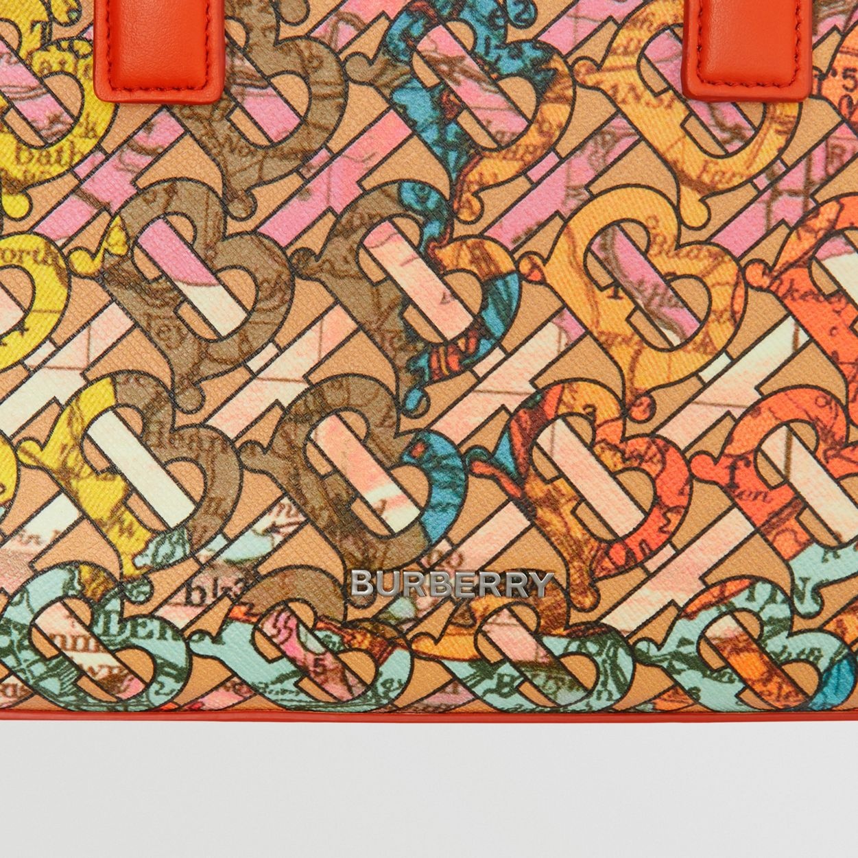 Mini Monogram Map Print and Leather Tote - 2