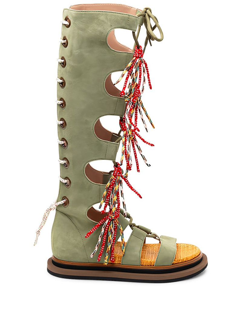 lace-up tassel sandals 1