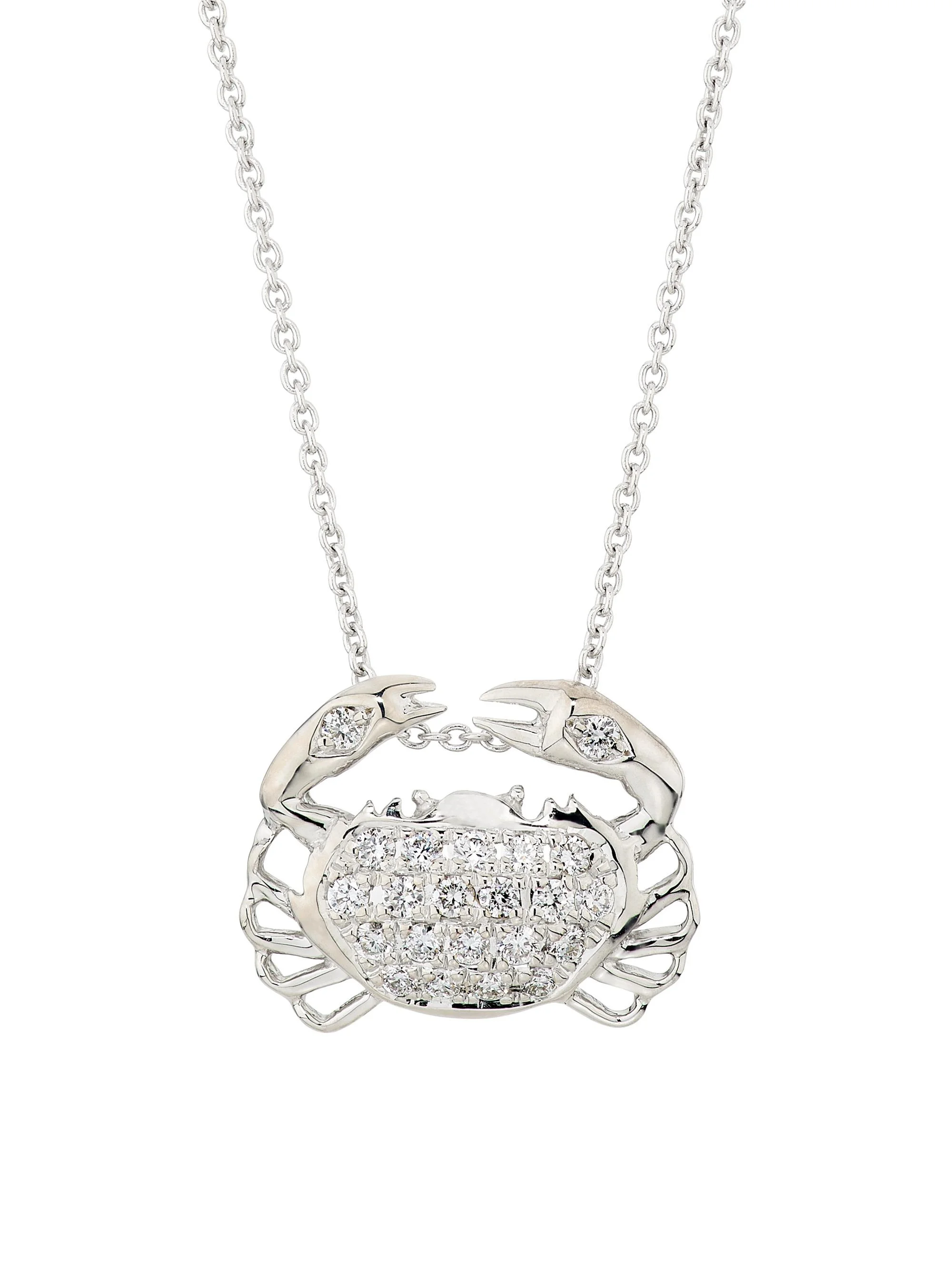 Women's Tiny Treasures Crab 18K White Gold, Ruby & 0.19 TCW Diamond Necklace - White Gold - 1
