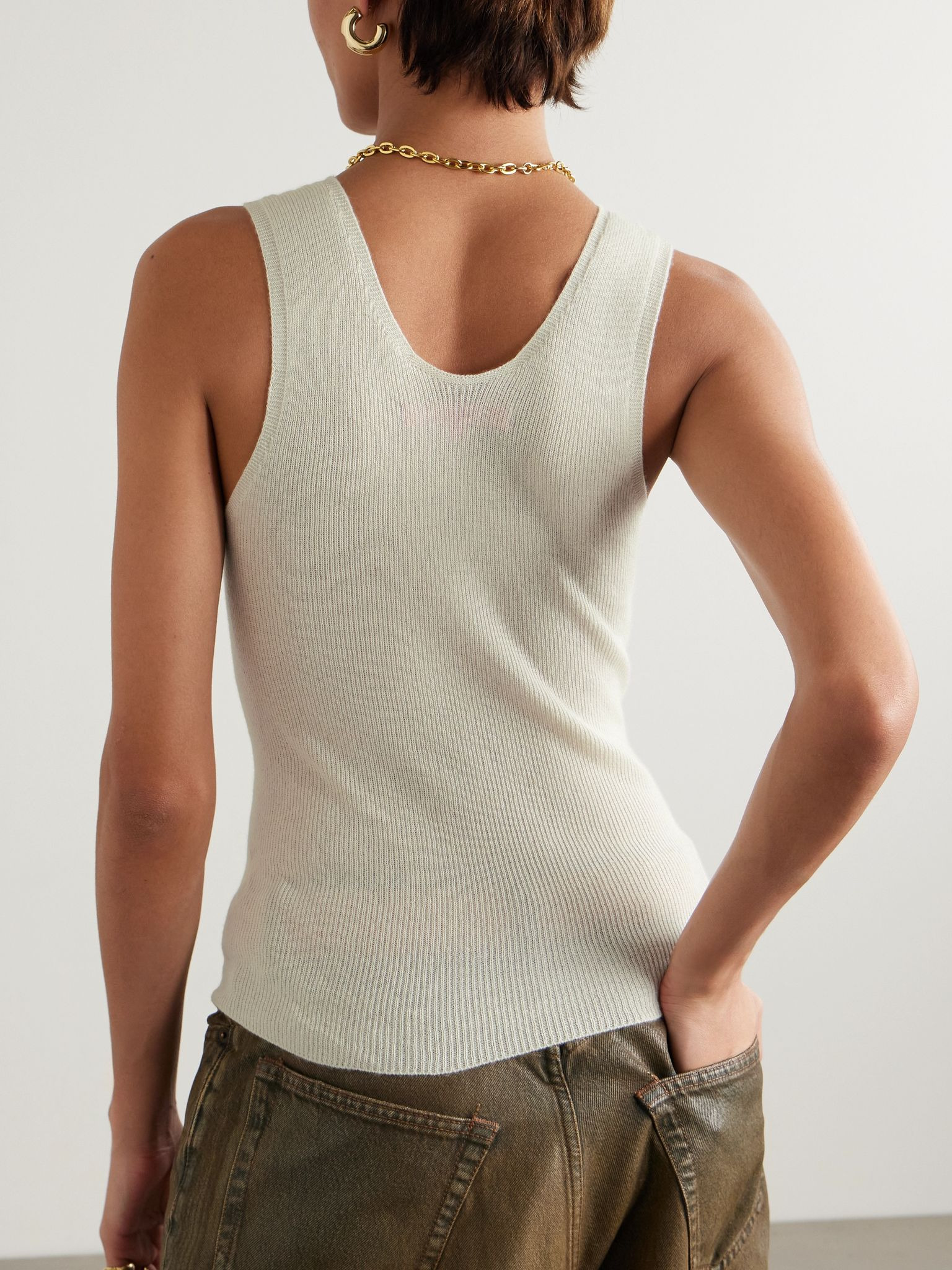 Delicash cashmere and silk-blend tank White - 4