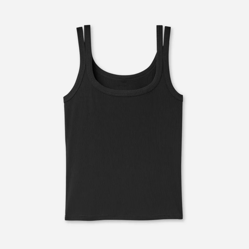® Women's Nael Tank Rib LENZINGu2122 ECOVEROu2122 Viscose Blend Tops in Black - 1