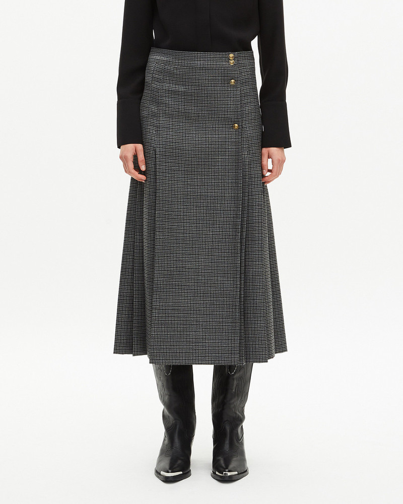 BLACK AND GRAY LONG WRAP SKIRT 3
