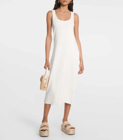 Vince Ribbed scoop-neck midi dress outlook
