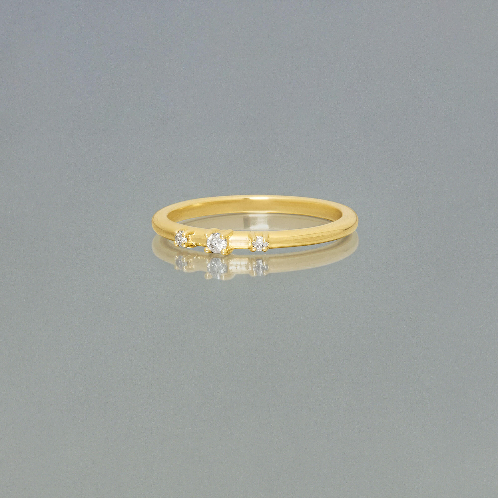 Dainty Diamond Trio Ring - 5