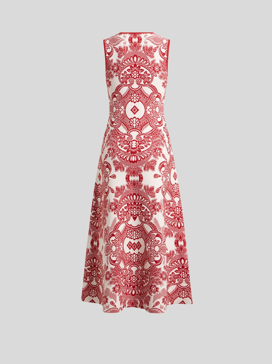 SLEEVELESS DRESS WITH LACE MOTIF - 6
