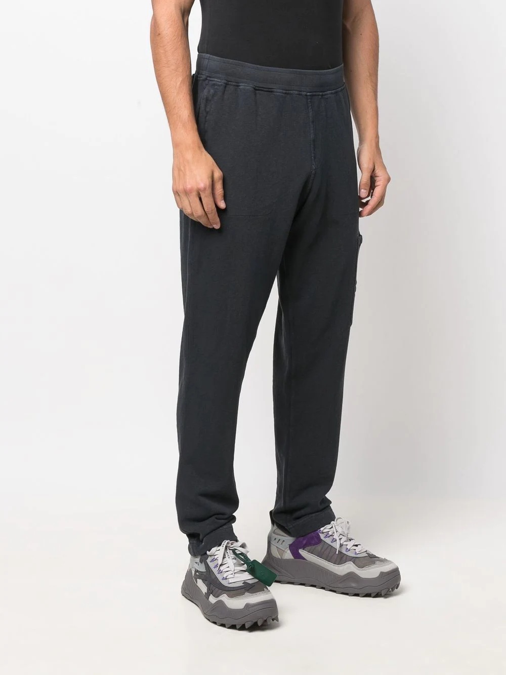 logo-patch cotton track pants - 3