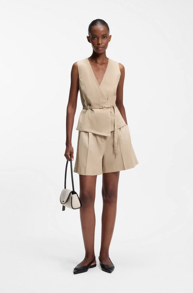 HUGO BELTED REGULAR-FIT VEST IN COTTON AND HEMP outlook