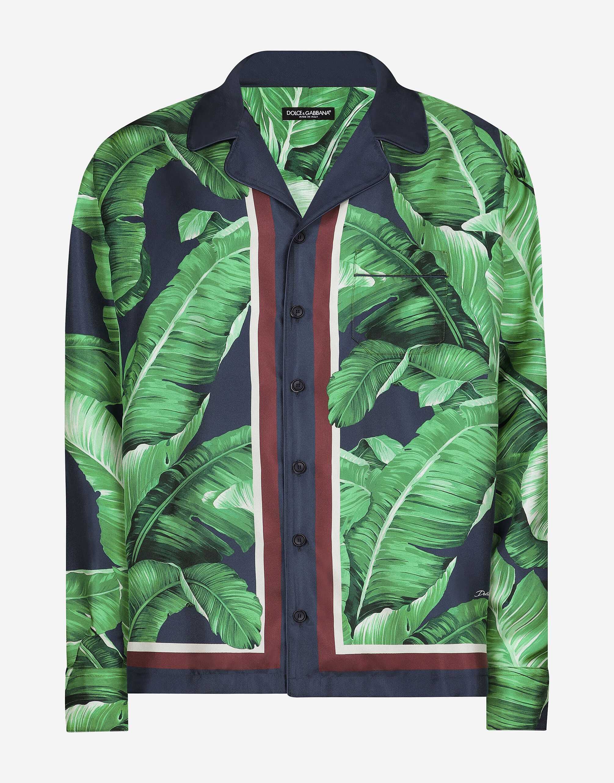 Banana-tree-print silk shirt - 1