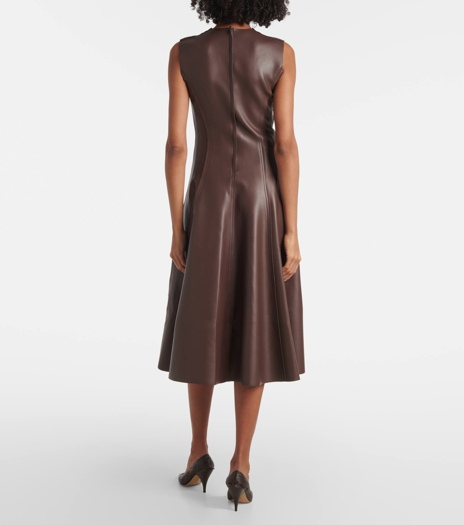 Grace faux leather bustier midi dress - 3