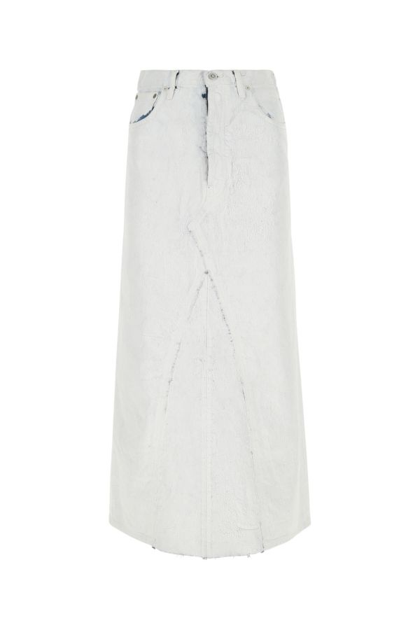 スカート MAISON MARGIELA SKIRTS WHITE White Painted Denim Maxi Skirt by Maison Margiela on Sale