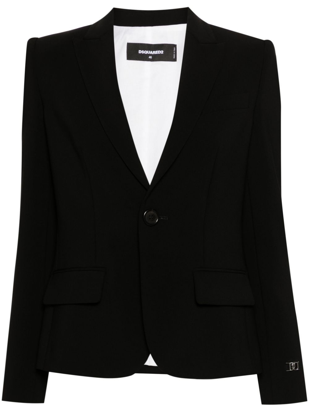 logo-plaque single-breasted blazer - 1