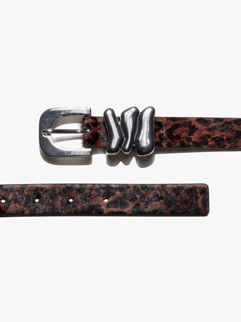 Organic Shape Tri Keeper Belt in Pony Hair - 2