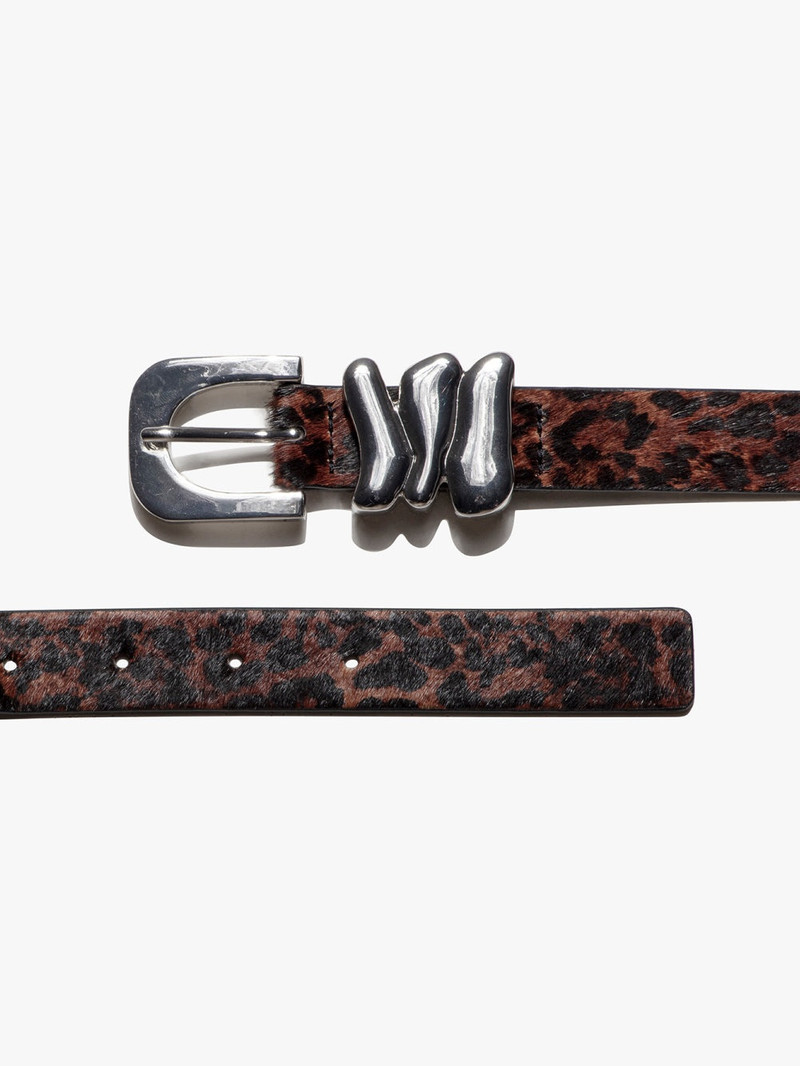 FRAME Organic Shape Tri Keeper Belt in Pony Hair outlook