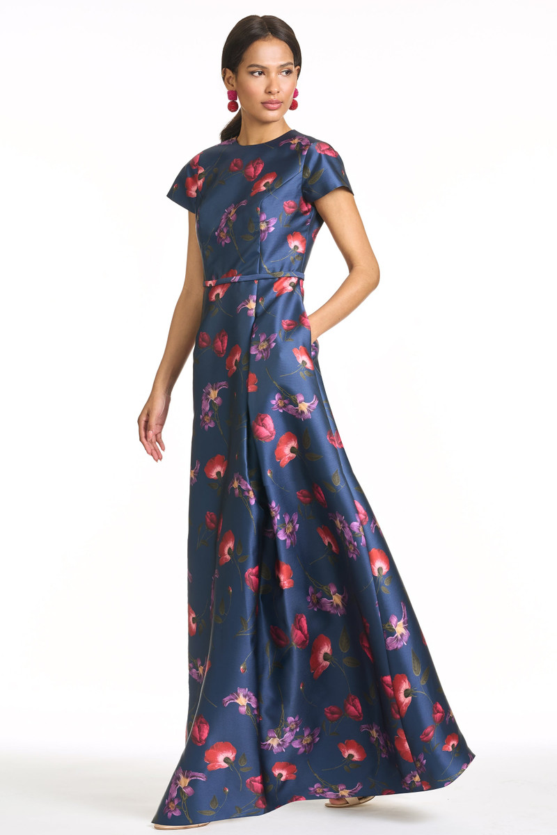 SACHIN & BABI BLYTHE GOWN - MIDNIGHT JARDIN outlook