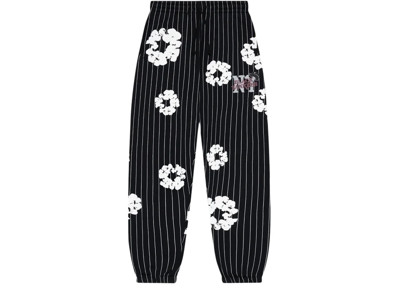 Denim Tears Pinstripe Wreath Sweatpant Black - 1