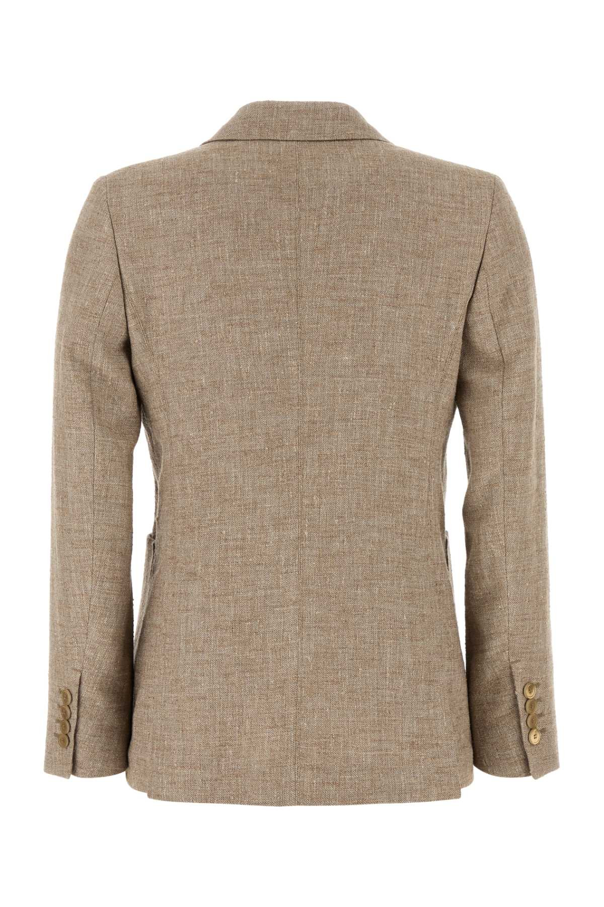 Max Mara Women Cappuccino Linen Blend Targa Blazer - 2