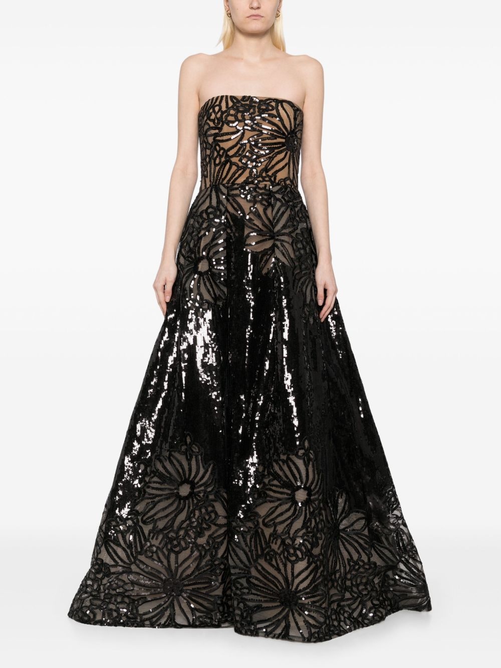 sequin-embroidered gown - 2