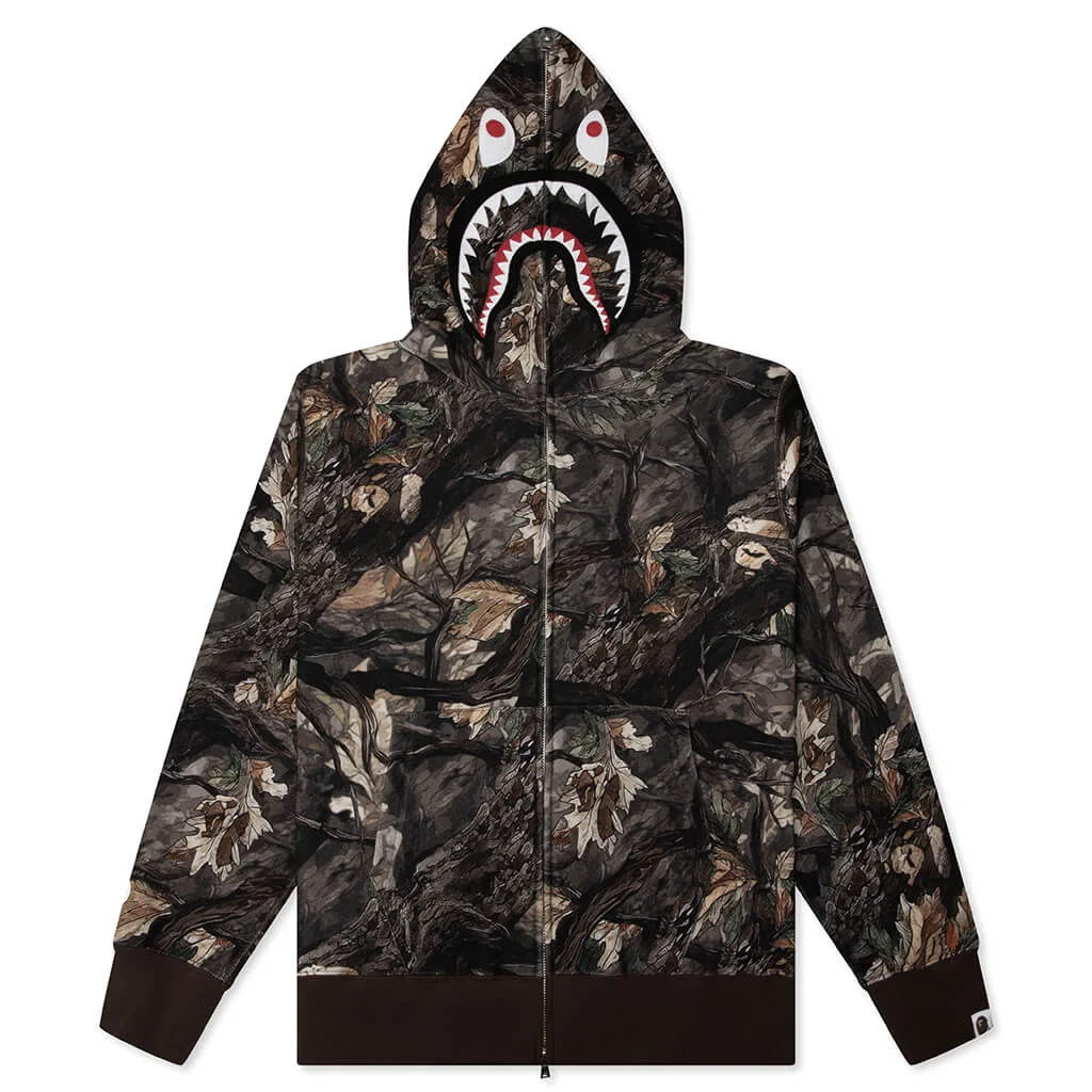 TREE EDGE CAMO SHARK RELAXED FIT FULL ZIP HOODIE - BROWN - 1