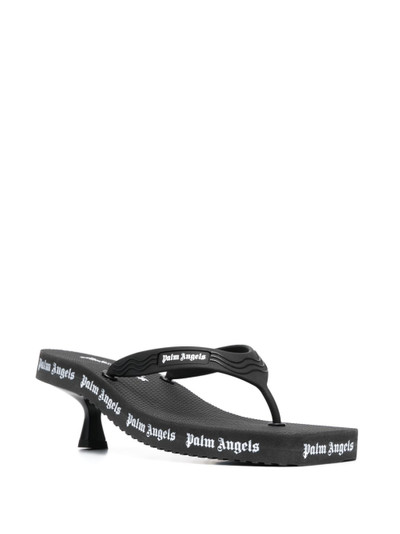 Palm Angels logo-print heeled flip flops outlook