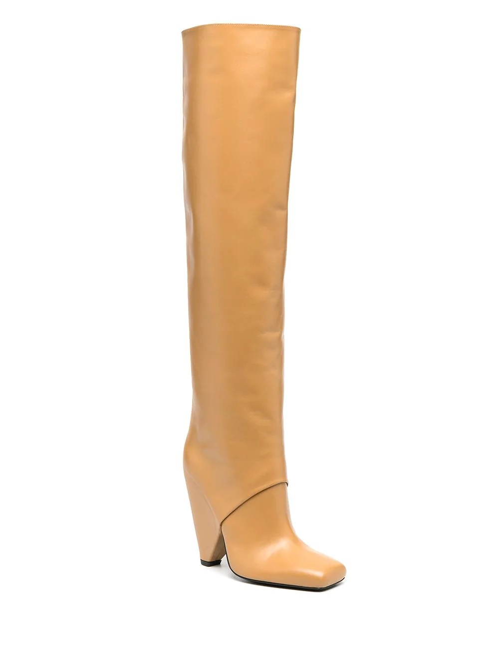 square-toe knee-length boots - 2