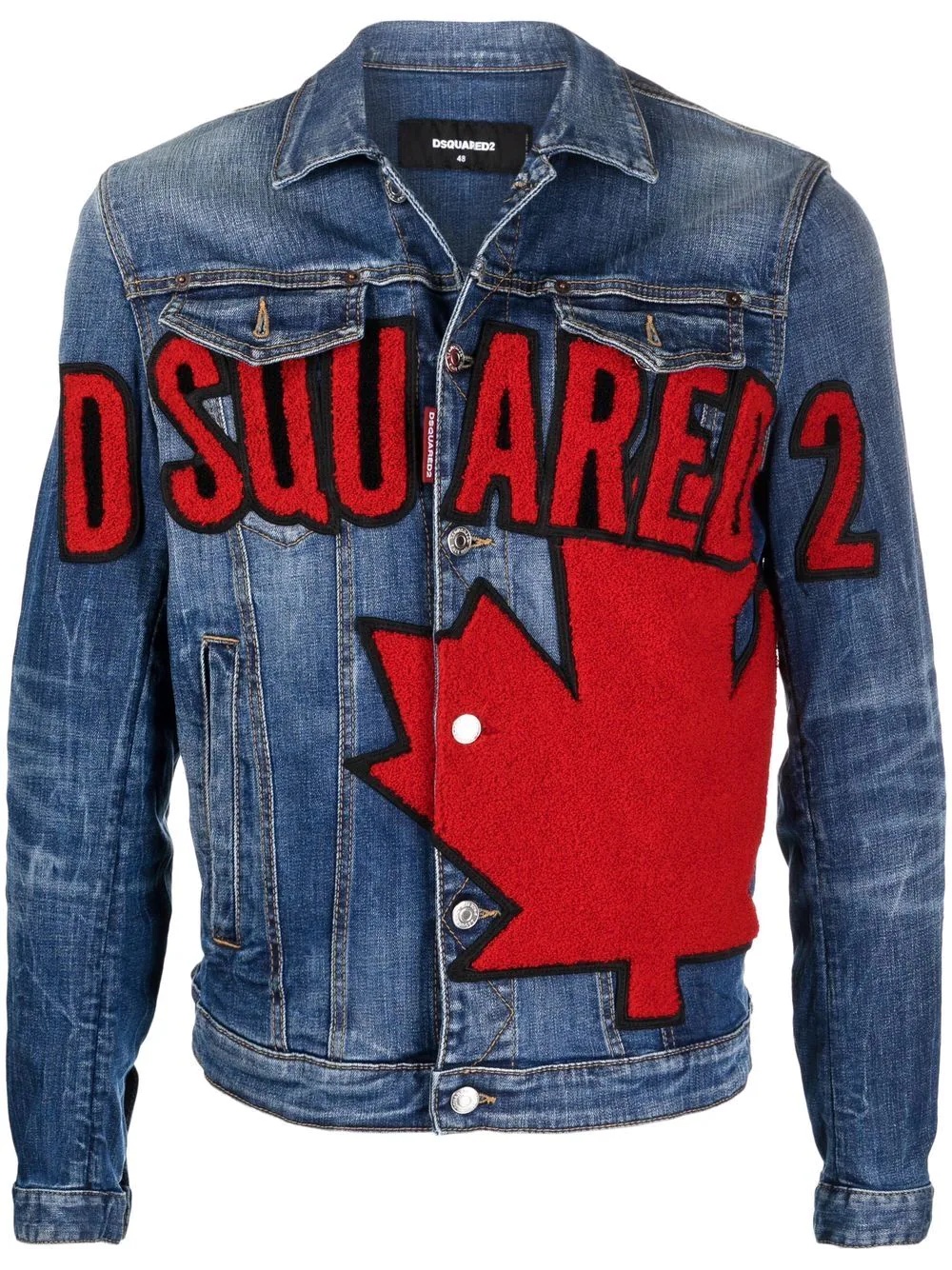 lettering logo denim jacket - 1