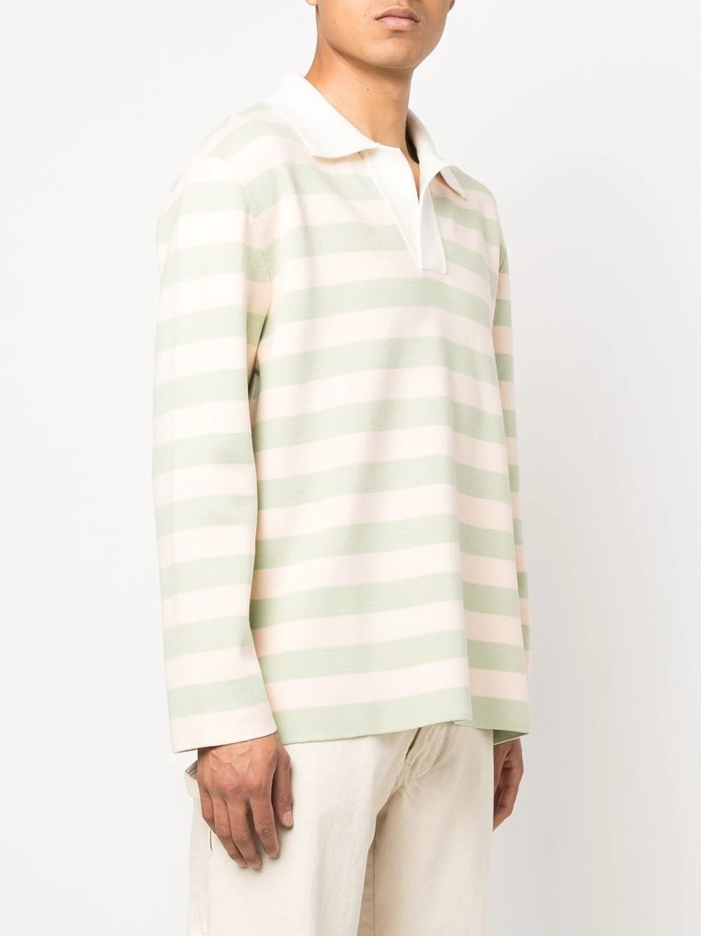 striped long-sleeve polo shirt - 3