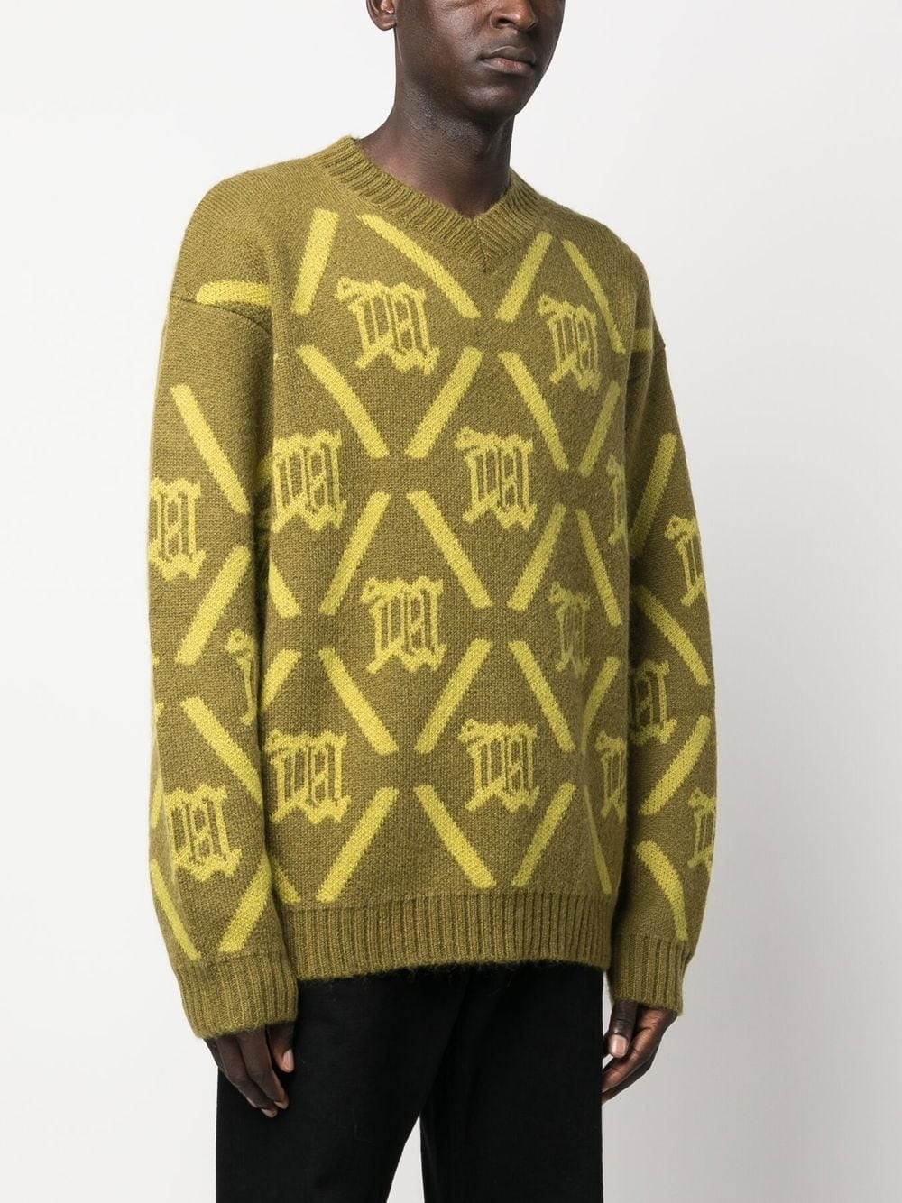 logo print merino-mohair blend jumper - 3