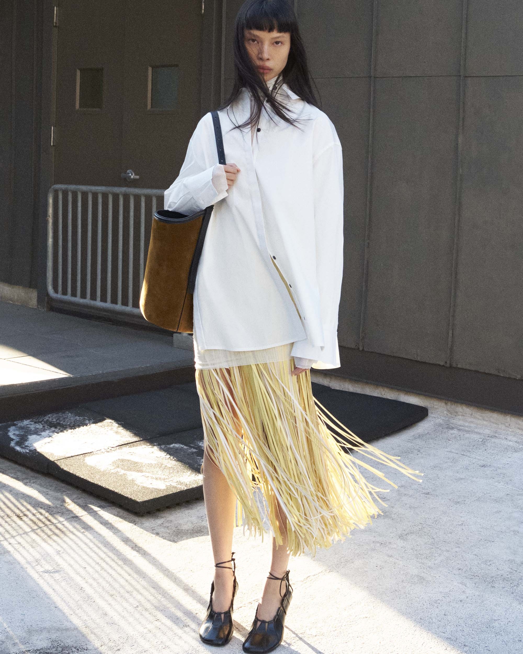 Veda Skirt in Faux Leather Fringe - 7