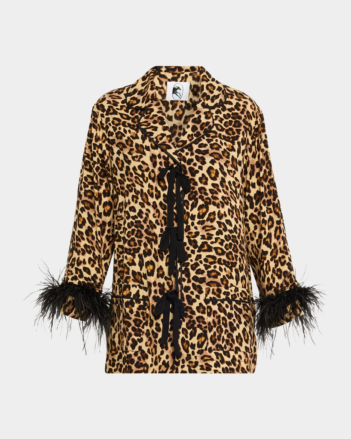 Leopard-Print Viscose Pajama Set - 1