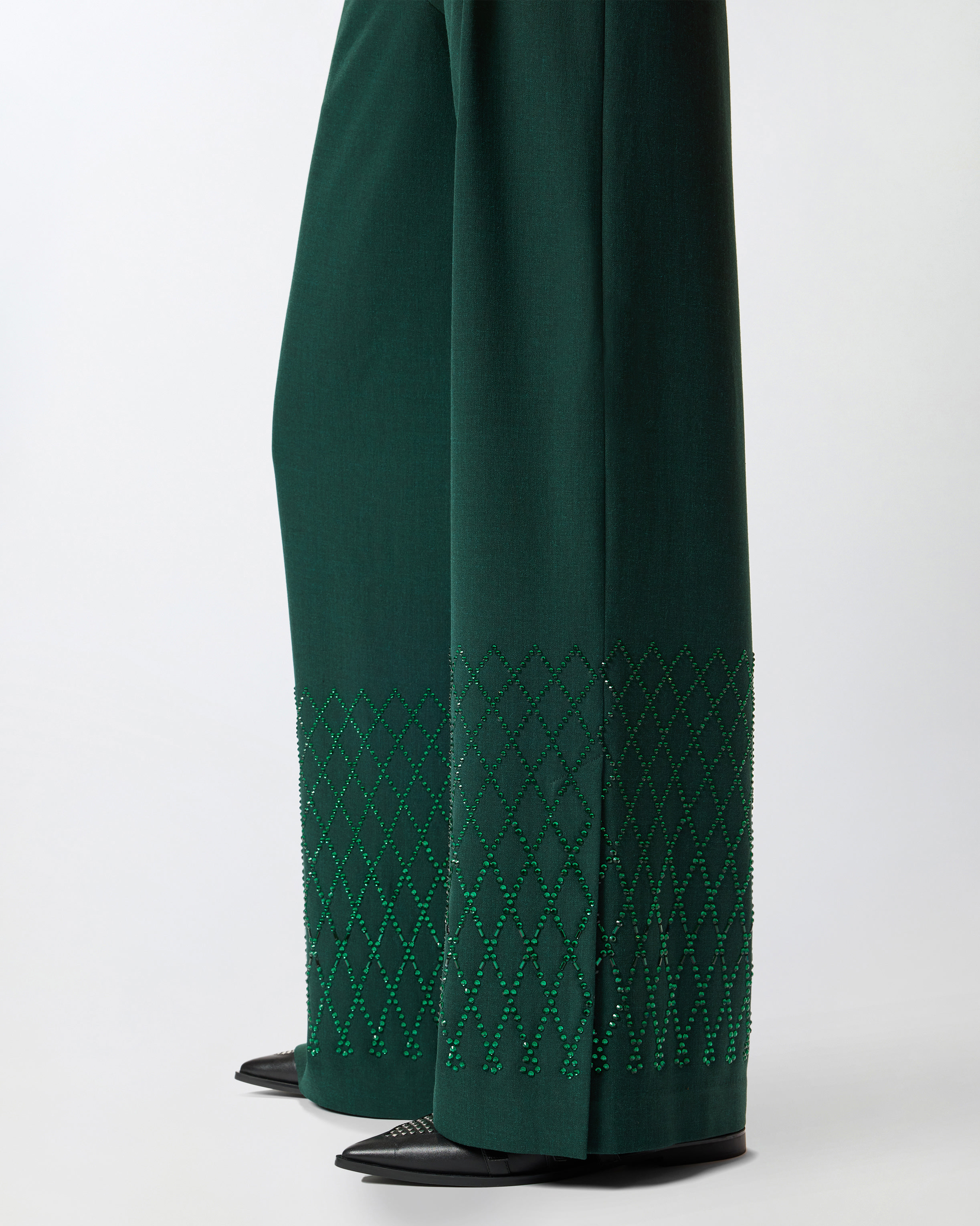 WIDE-LEG TROUSERS WITH RHINESTONES - 5