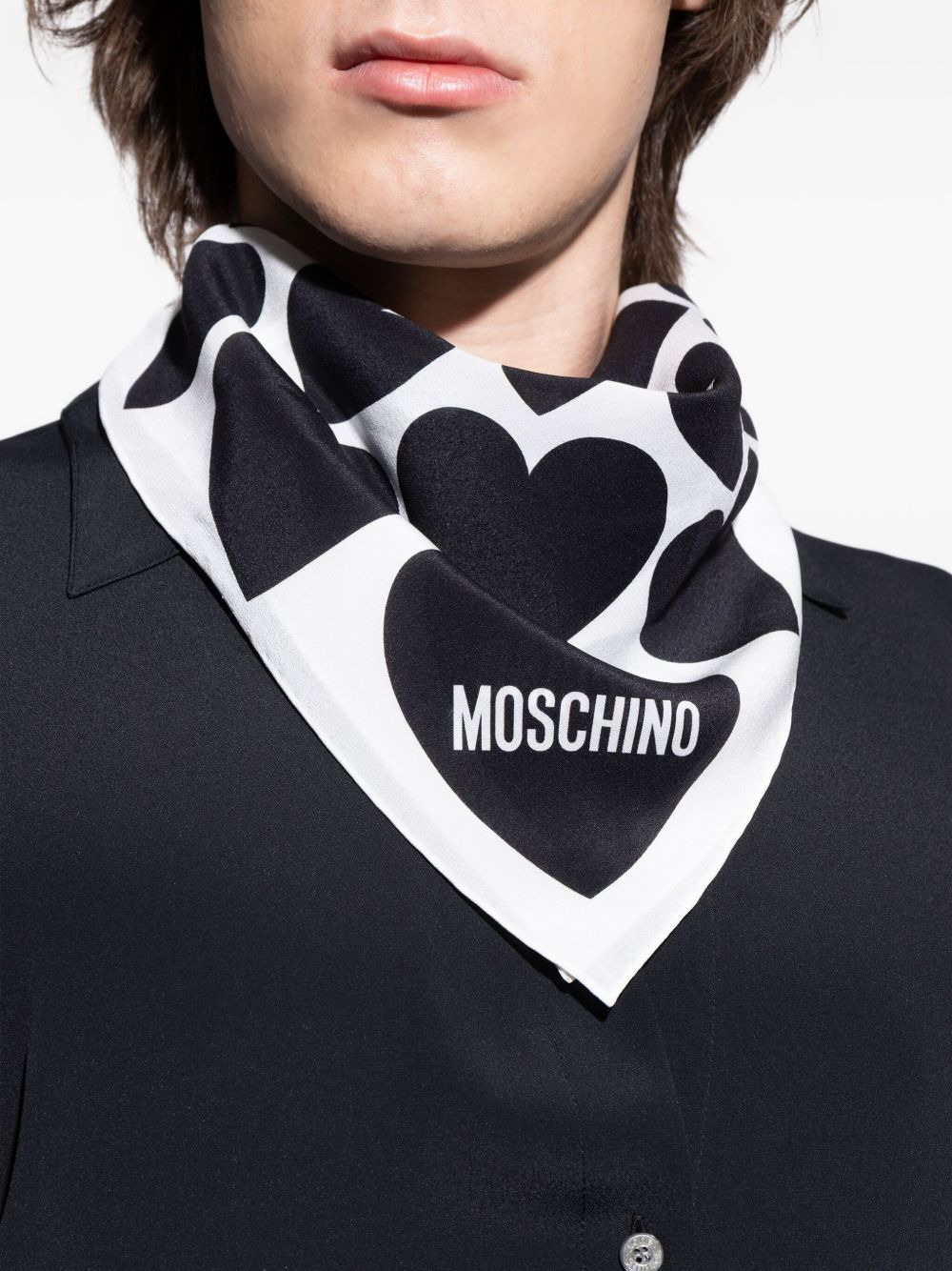 heart-print silk scarf - 2