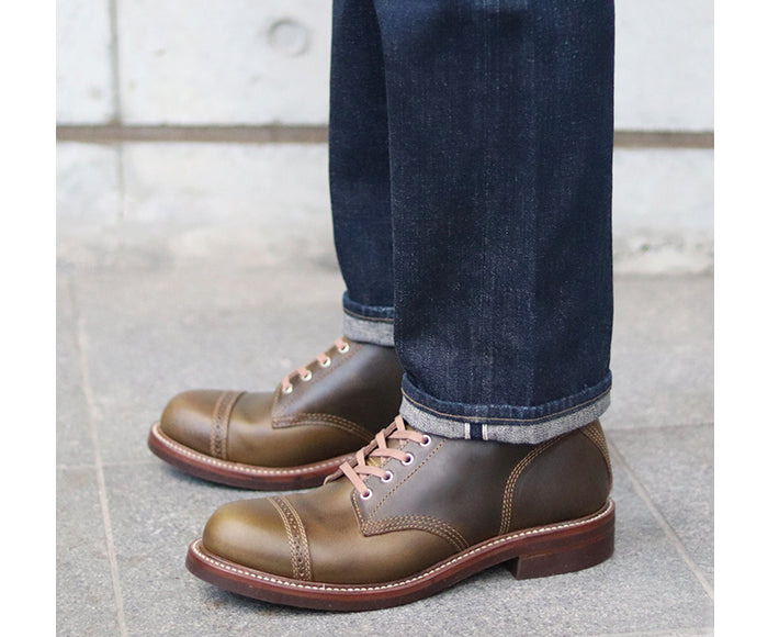 LK-014 Combat Boots Horween CXL Dark Olive - 8