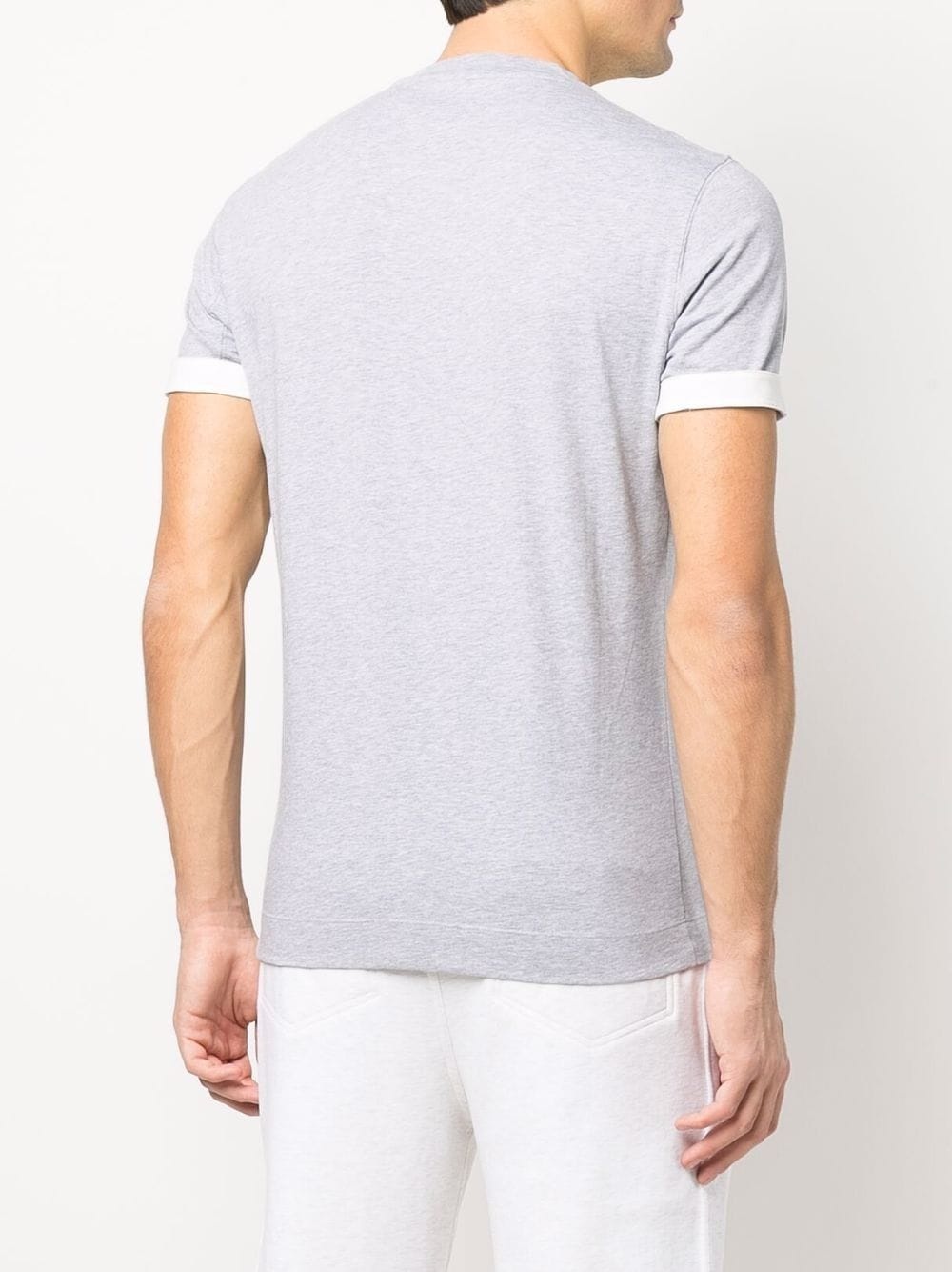 contrasting-cuff cotton T-shirt - 4