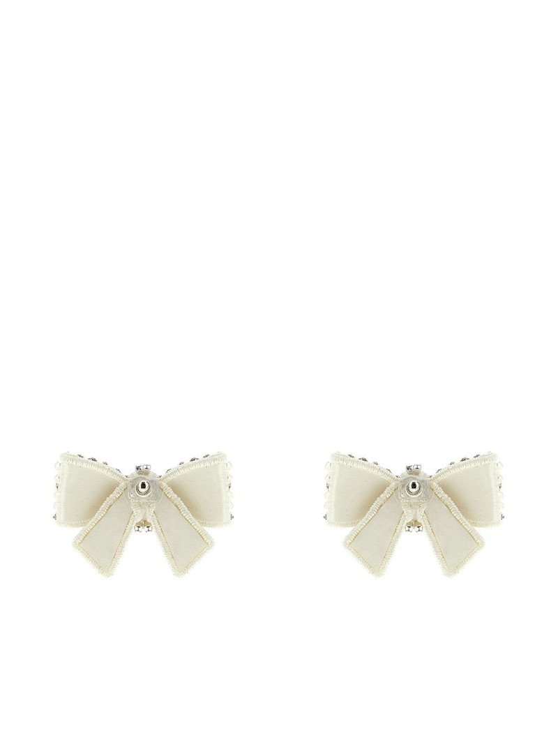 self-portrait pearl bow-shape earrings outlook