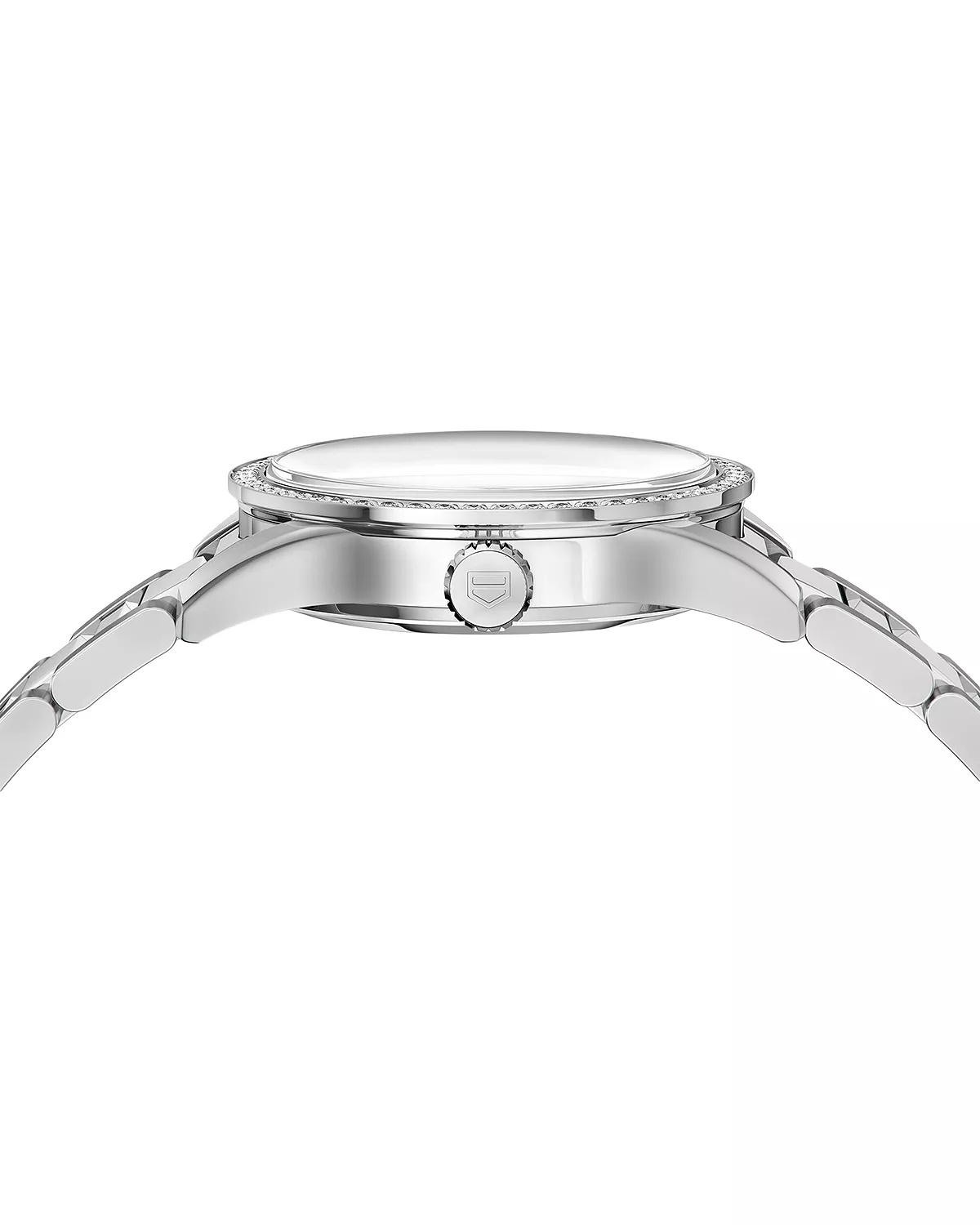 Carrera Stainless Steel and White Mother of Pearl Dial Watch with Diamond Bezel Case, 36mm - 4