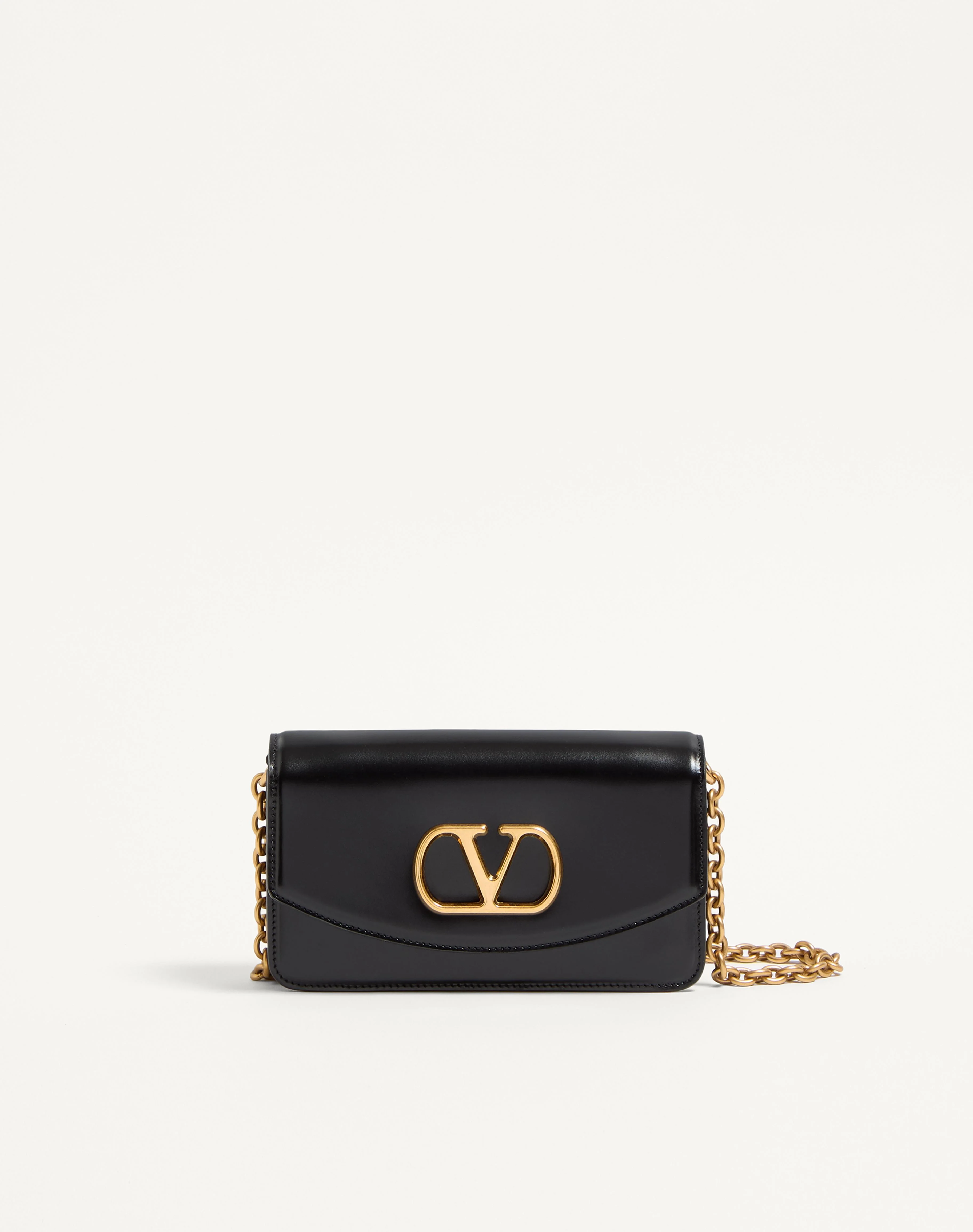 VALENTINO GARAVANI VAIN CLUTCH BAG IN SHINY CALFSKIN - 1