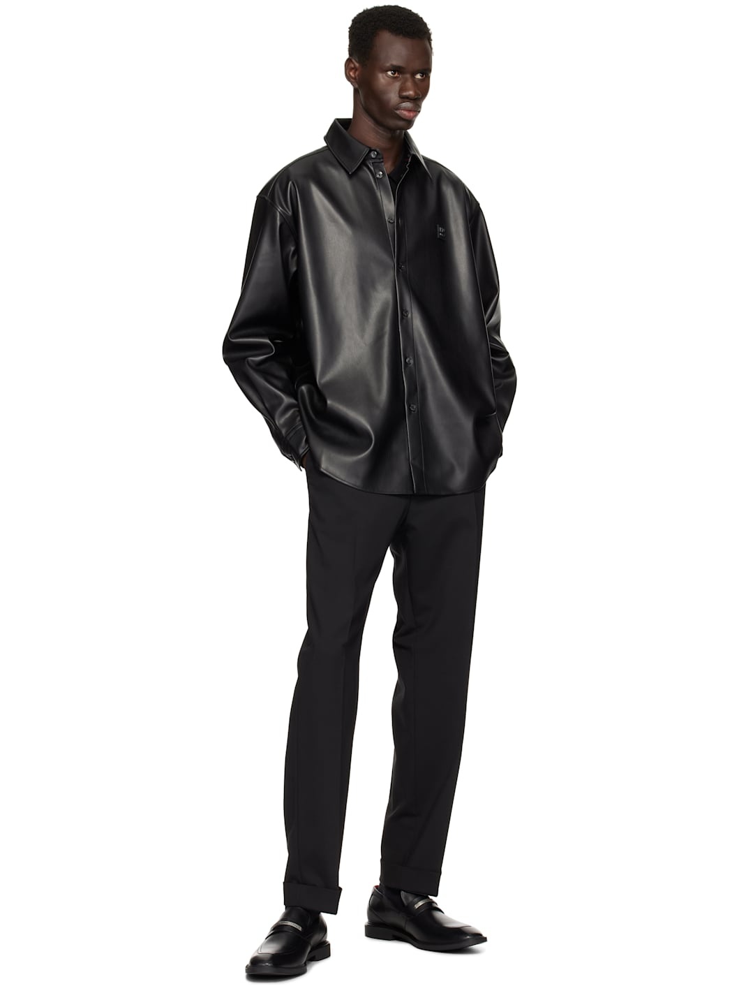 Black Modern-Fit Performance-Stretch Trousers - 4