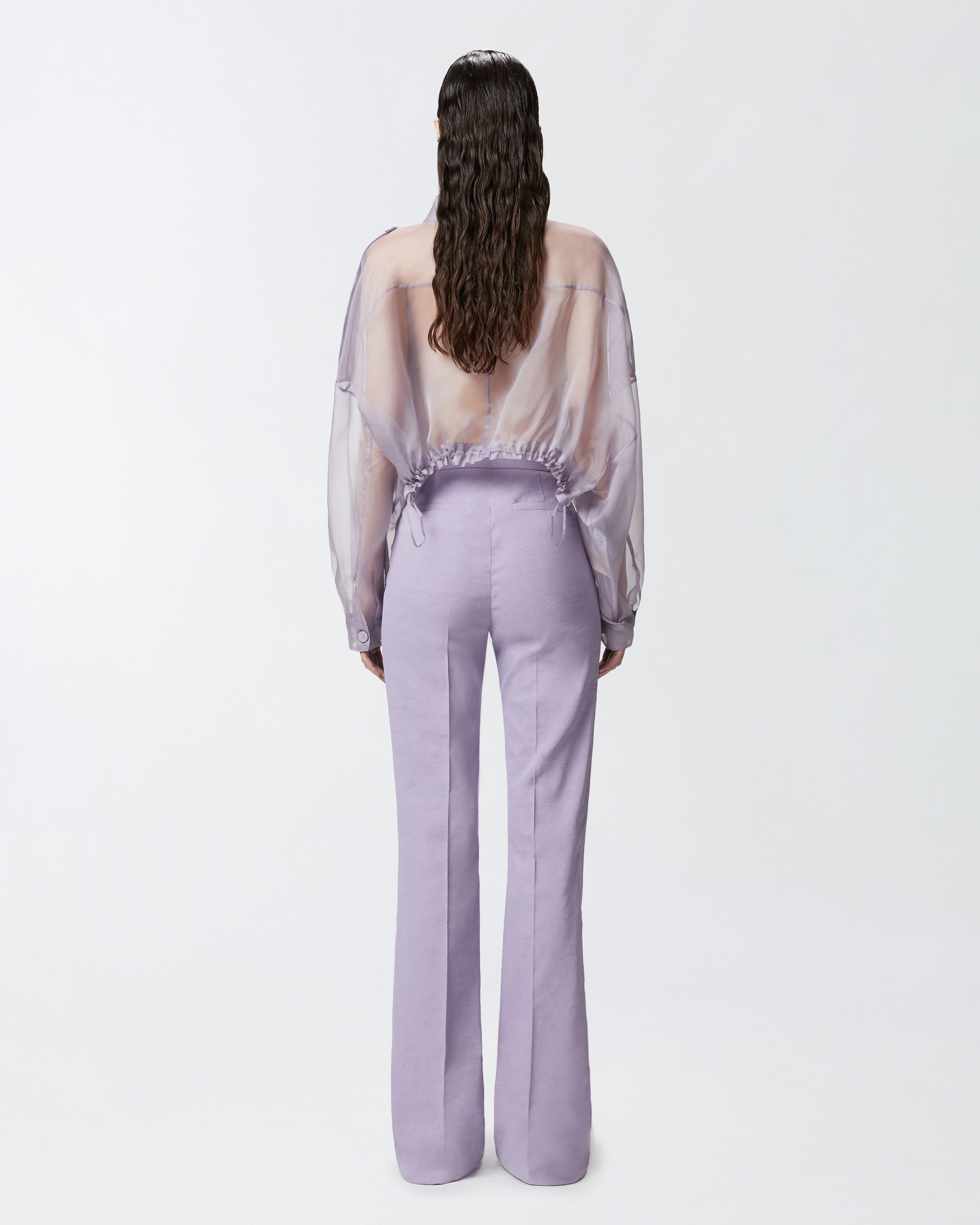 ELEGANT FLARED LINEN TROUSERS - 4